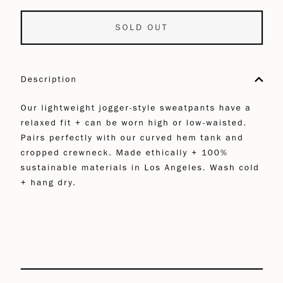 Levavi Varsity Club Made in USA Cotton Sweatpants Medium Bone - Picture 13 of 14